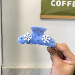 New acetic acid claw snow rhinestone pink simple hair clip sweet girl hair claw accessories