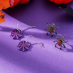 Halloween spider stud earrings set