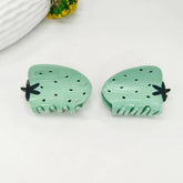 Korean new popular green strawberry fruit clip small fresh hairpin semi-tie hair accessories hair claw clip