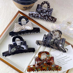Korean acetate bow clip Elegant sweet hair clip disc hair Shark clip clip advanced sense women's hair accessories hair clip