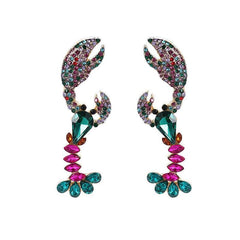 New ocean department crystal diamond lobster earrings fashion trend women's accessories