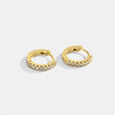 Earrings simple circle micro-inset single row zircon ear ring female ear buckle jewelry