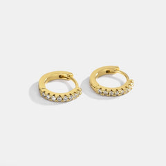 Earrings simple circle micro-inset single row zircon ear ring female ear buckle jewelry