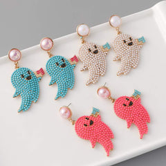 Halloween Ghost Earrings Female personality rice beads pearl earrings Creative earrings
