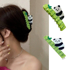 New acetic acid panda hug bamboo hair grab cute girl hair accessories personality cartoon hairpin
