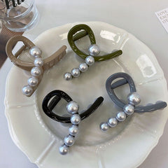 ins simple claw clip women 2023 new pearl hairpin temperament shark clip