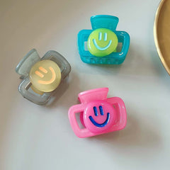 Colorful smiley face hair claw clip Korean acrylic acetate hair accessory bangs grab Instagram teenage Internet celebrity square hair claw