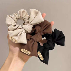 Cute bear scrunchie colon ring Simple retro French bow hair tie women's hair fabric hair tie hair accessories
