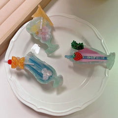 Korean acetic acid hair clip cute fun cocktail glass claw flower fruit shark clip hair accessories