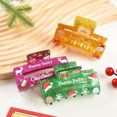 Christmas hair clip Small Square Acrylic hair clip 2023 new style accessories