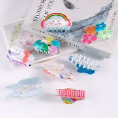 Ocean Collection Fashion cute claw Clip Hair clip sweet Hair clip Colorful rainbow cute hair accessories