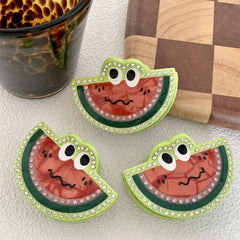 Funny Cartoon Eyes Rhinestone Watermelon Hair Claw Clip