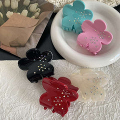 Korean light luxury diamond grab five-leaf flower acetate hairpin small gentle sweet cute shark clip