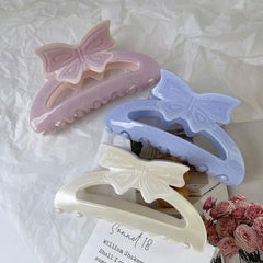 Korean cream bow claw Butterfly Acetate hairpin Premium Spice Girl Shark clip hair accessories