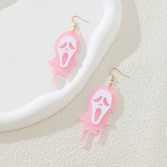 Ins Halloween Earrings Acrylic Ghost Face BOO Halloween earrings