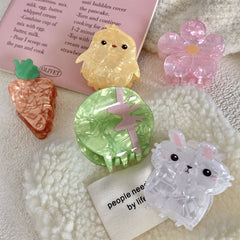 Cute animal claw clip New little yellow chicken shark clip acrylic cute rabbit hair clip Simple hair accessories new