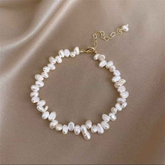 Irregular natural pearl necklace for women ins cold wind short collarbone choker temperament necklace
