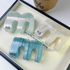 New Korean wave claw clip high letter acetic acid clip simple temperament hairpin shark clip hair accessories