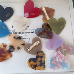 Autumn Winter Love Leopard Acetic Acid Side Clip Girl Accessories