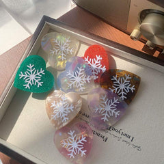 Snowflake Heart Acetate hair clip Side fringe clip Heart Duck clip Christmas hair clip New hair accessories