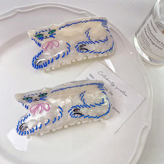 Persian cat claw clip 2023 new acetic acid hairpin cute unique large hair accessories