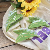 Summer Green Lily Flower French Luxury Delicate Hair Claw Clip