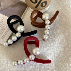 ins back head claw clip female 2023 new pearl hairpin temperament shark clip advanced sense accessories