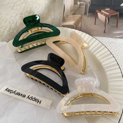 Acetic acid semicircle metal clip female back hair shark clip large hairpin 2023 new hairpin accessories