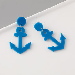 2023 new personality boat anchor creative earrings female resin exaggerated design sense fashion earrings