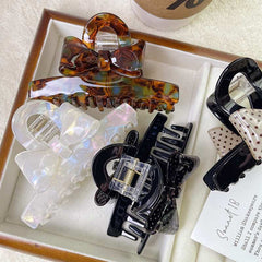 Korean acetate bow clip Elegant sweet hair clip disc hair Shark clip clip advanced sense women's hair accessories hair clip