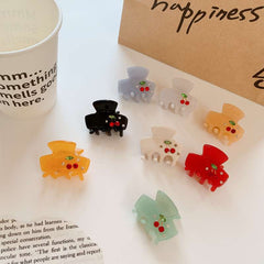 Korean girl small claw acetic acid cute wind cherry bangs clip broken hair clip shark clip hair accessories wholesale