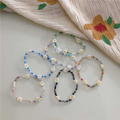 New Korean colorful candy color beaded bracelet sweet and cute girly style crystal flower bracelet every hand accessories