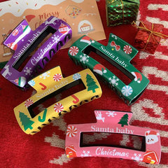 New oversized Christmas claw clip Festive back Hair Curl Shark clip cute claw hair accessories