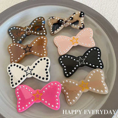 Korean Sweet Duckbill Clip Five-Point Star Bow Hairpin Accessory
