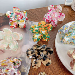 Korea Acetic Acid Flower Hair Claw Clip Aesthetic Accessories