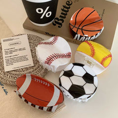 Simulation basketball football acrylic claw large back head hair claw fashion shark clip accessories