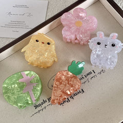 Cute animal claw clip New little yellow chicken shark clip acrylic cute rabbit hair clip Simple hair accessories new