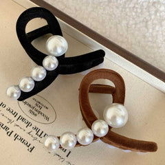 ins back head claw clip female 2023 new pearl hairpin temperament shark clip advanced sense accessories