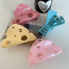 Cheese claw clip pan hair shark clip ins Korean fun hair claw triangle hollow hair clip