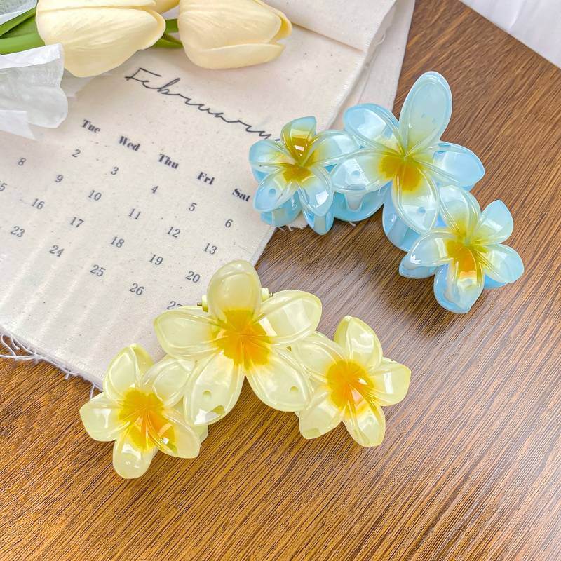 Fashion Flower Plumeria Large Shark Hair Clip Seaside Accessory