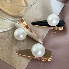 Simple Duckbill Clip French Vintage Pearl Hair Clip Bangs bb Clip Girly Hair Clip