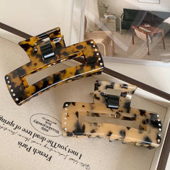 Korean Ins hairpin French style vintage tortoiseshell claw clip large square back head bun hair accessories