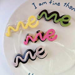 Wavy letter hairpin Fashion bangs shredded hairpin side clip cute duck Clip hair accessories