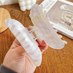 Delicate Large Flower Acetate Shark Clip Rhinestone Hair Claw