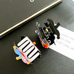 Acetate printed clown clip hair cartoon clip cute disc hair clip acrylic clown accessories