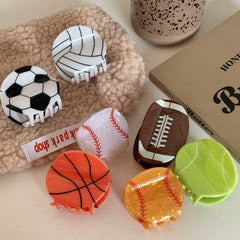 New basketball clip Football clip tennis hair clip volleyball hair accessories personality sports hair claw accessories
