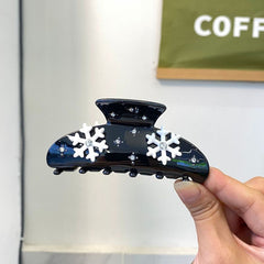 New acetic acid claw snow rhinestone pink simple hair clip sweet girl hair claw accessories