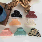 Acetic acid semicircle clip French vintage rhinestone hair claw temperament shark clip