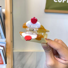 New acetic acid clip cute pudding hairpin cake simple hair claw cartoon food girl cherry fun hair accessories