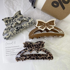 Korean cream bow claw Butterfly Acetate hairpin Premium Spice Girl Shark clip hair accessories